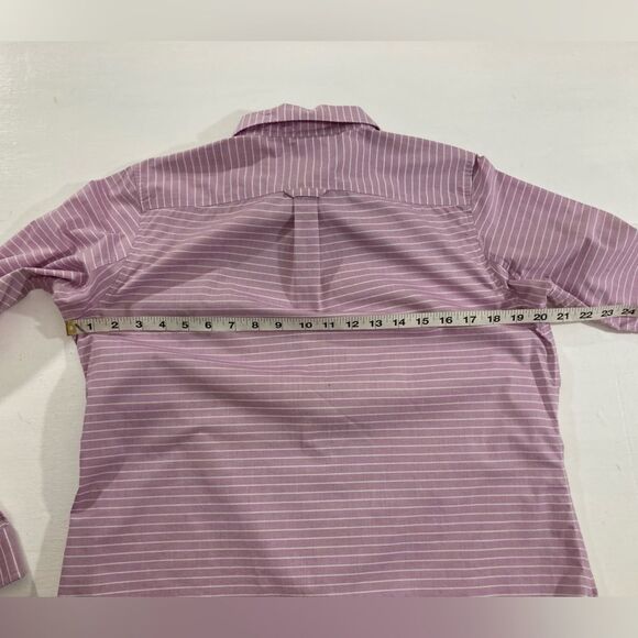 Duluth Trading Co. Shirt Womens M Purple White Stripe Button Up Workwear - Picture 9 of 10
